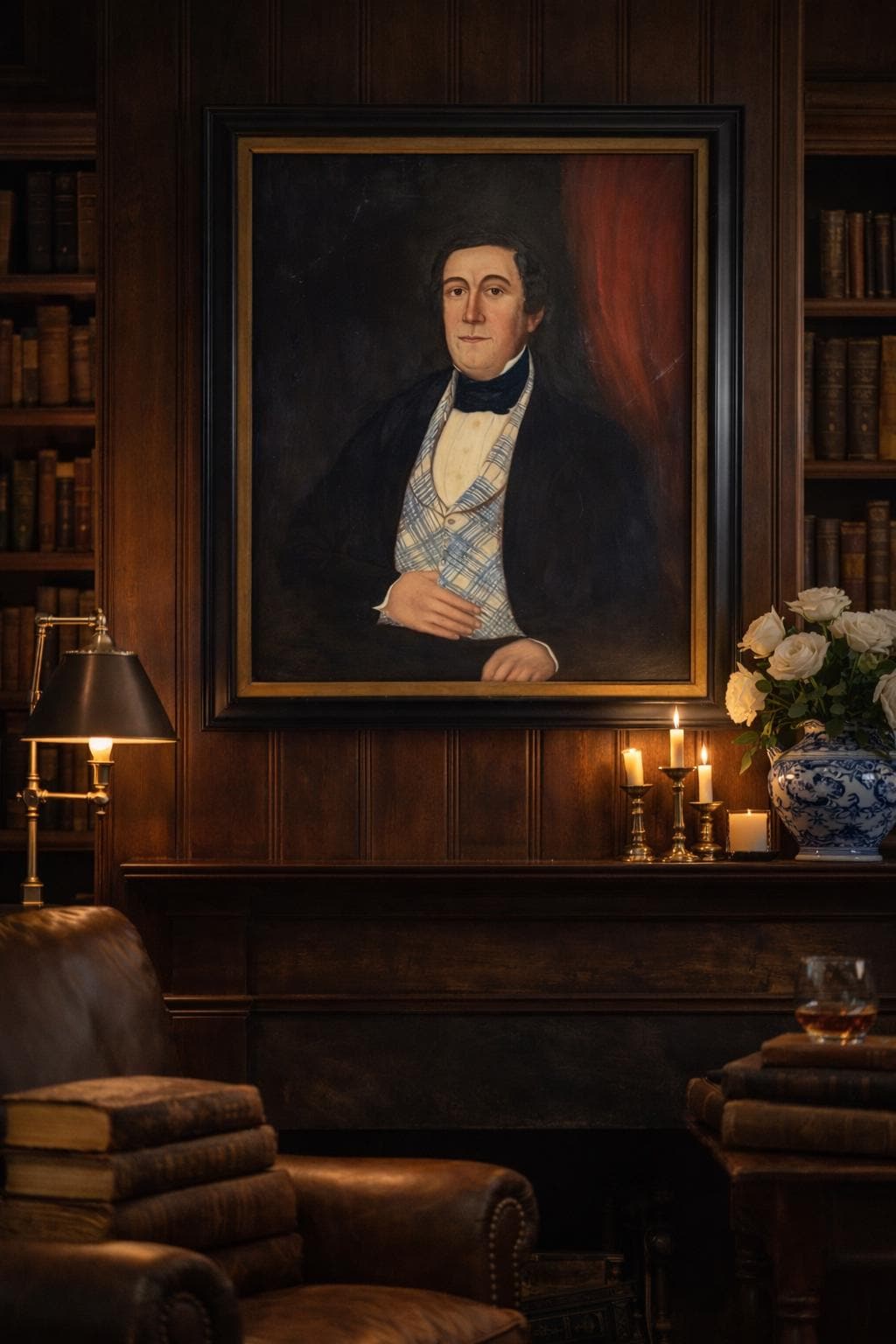 Large Victorian Portrait, School of John Seymour Lucas, Tartan Waistcoat, 19th Century Oil Painting, Arthur Stewart London Provenance