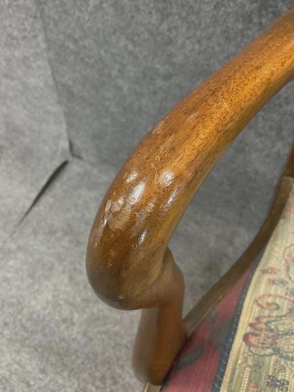 Antique Mahogany Dining Chairs Set of 6 | Chippendale Style Ball and Claw Feet | Vintage Upholstered Dining Chairs | Traditional Dining Set