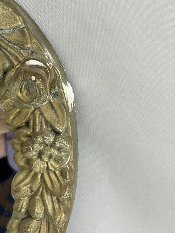 Antique French Gilt Wall Mirror with Bow Crest, Rococo Ornate Gold Frame, Vintage Decorative Mirror, Hollywood Regency Wall Decor