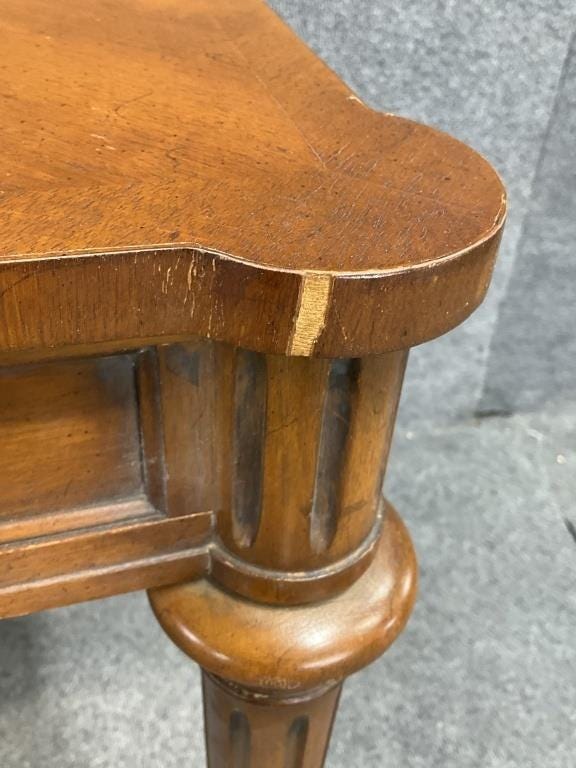 Vintage Heritage Furniture Fruitwood Italian Regency Writing Desk | Fluted Leg Console Table | Classic Traditional Study Desk | Drexel Desk