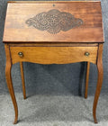 Antique 19th Century French Secretary Desk | Hand-Carved Shell Motif Writing Bureau | French Provincial Style Walnut Desk