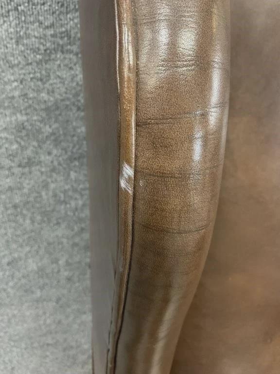 Vintage Leather Wingback Chair | Brown Leather Accent Chair | English Style Club Chair | Nailhead Trim Armchair | Traditional Library Chair