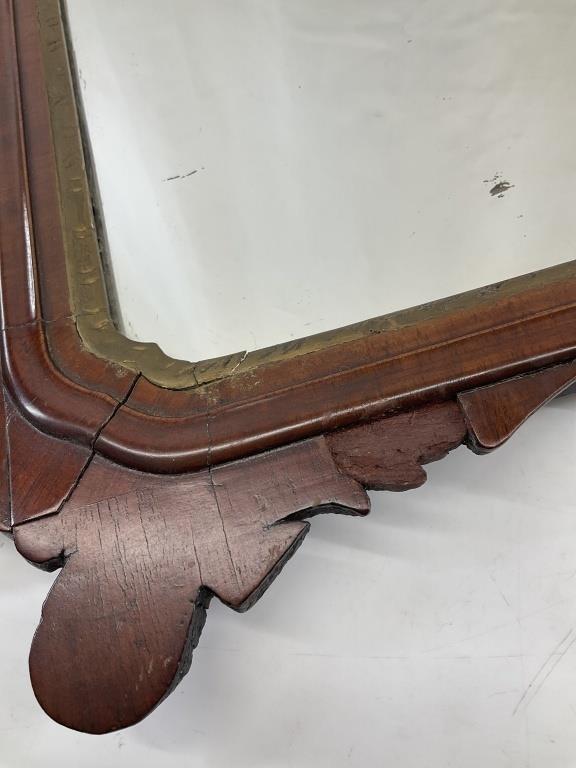 Antique Georgian Mahogany Wall Mirror | Gilt Phoenix Crest | Hampton & Sons London | English Decorative Mirror | Circa 1760, England