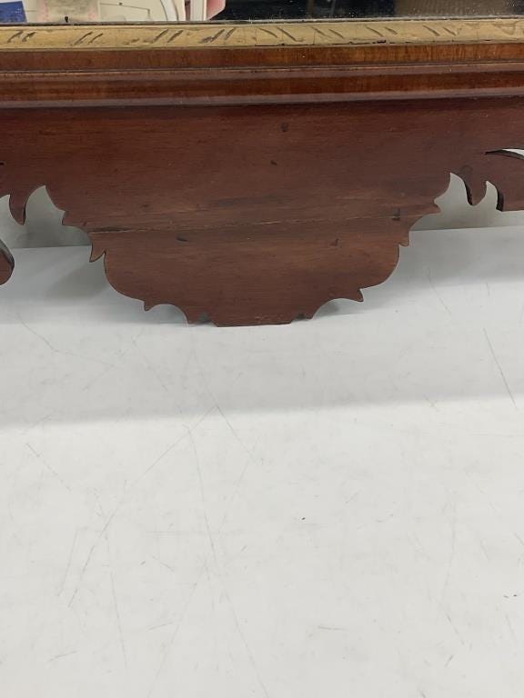 Antique Georgian Mahogany Wall Mirror | Gilt Phoenix Crest | Hampton & Sons London | English Decorative Mirror | Circa 1760, England