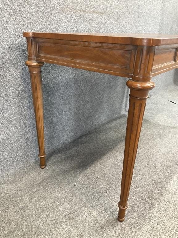 Vintage Heritage Furniture Fruitwood Italian Regency Writing Desk | Fluted Leg Console Table | Classic Traditional Study Desk | Drexel Desk