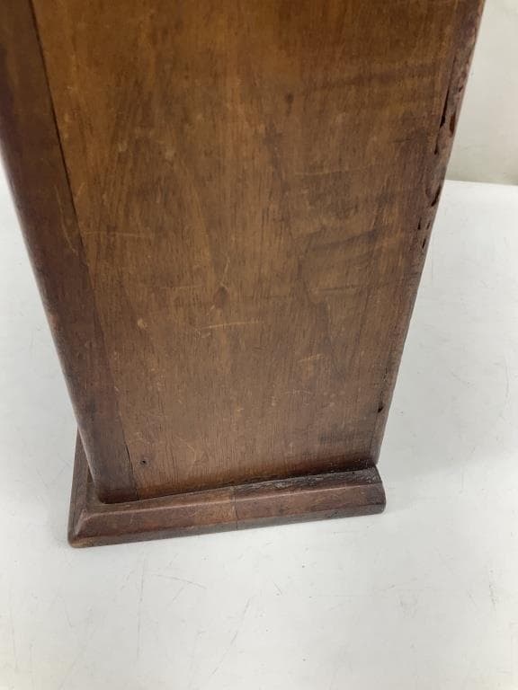 Antique French Provincial Walnut Farinière | 19th Century Hand-Carved Flour Box | Rustic Provence Kitchen Wall Decor