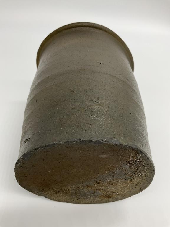 Antique Salt Glazed Stoneware Jar, 19th Century Primitive Crock, Farmhouse Pottery Vessel