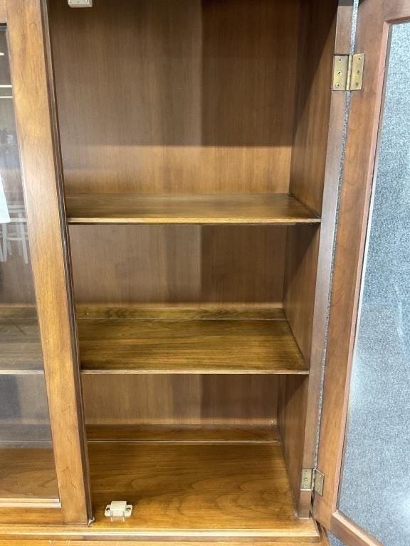 Henkel Harris Step Back China Cabinet | Vintage Virginia Hutch | Traditional Two Piece Display Cabinet