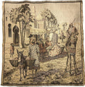 Antique Moroccan Scene Woven Tapestry | Vintage Moorish Textile Wall Hanging | Camel Desert Figural Textile Art