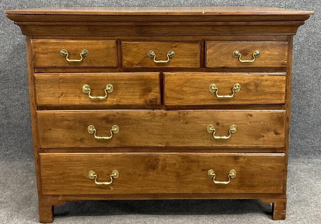 18th Century George III Oak Bachelor's Chest | Provincial Seven Drawer Dresser