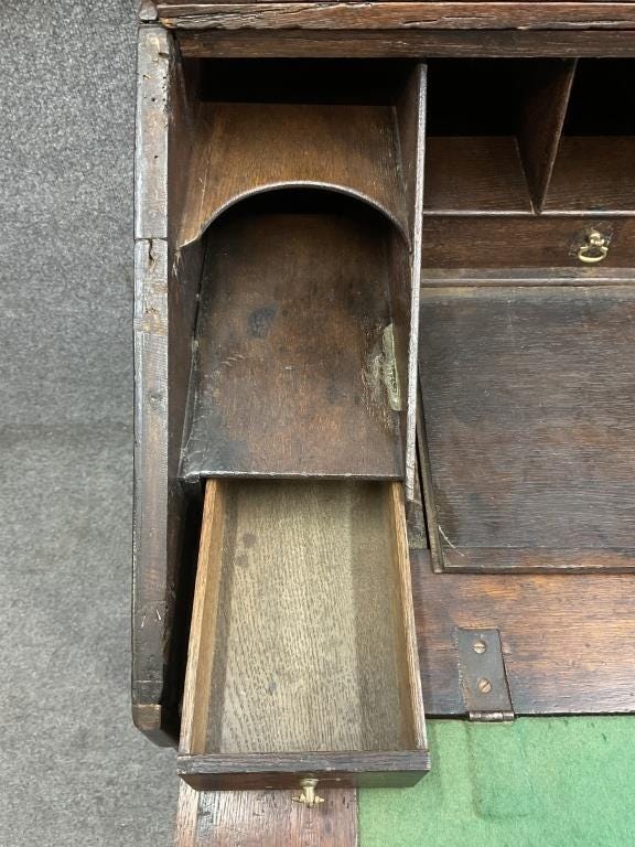 18th Century English Georgian Oak Secretary Bureau Bookcase, c. 1770s