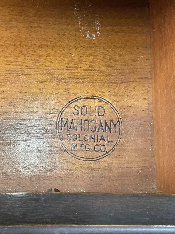 Antique Solid Mahogany Secretary Desk, Colonial Mfg Co Chippendale Bookcase Cabinet, Ball and Claw Foot Writing Desk