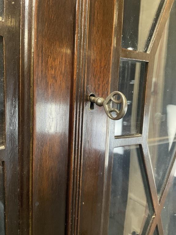 Antique Solid Mahogany Secretary Desk, Colonial Mfg Co Chippendale Bookcase Cabinet, Ball and Claw Foot Writing Desk
