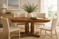 Mid-Century Walnut Pedestal Dining Table | Extendable Oval 78" Extension Table