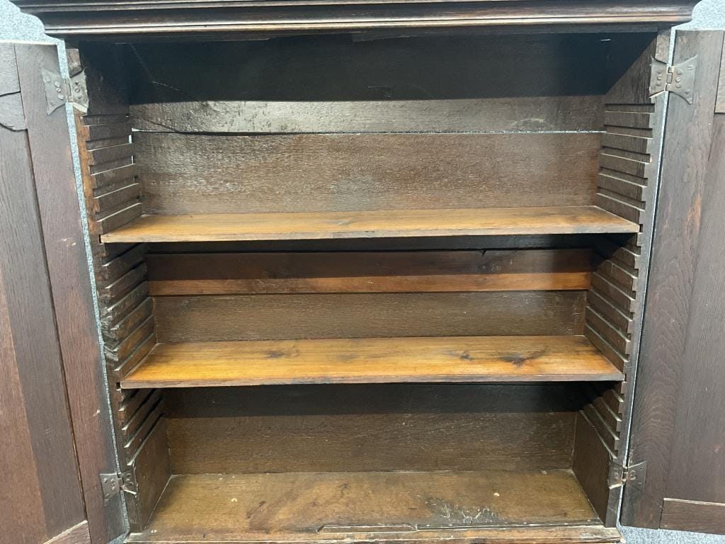 18th Century English Georgian Oak Secretary Bureau Bookcase, c. 1770s