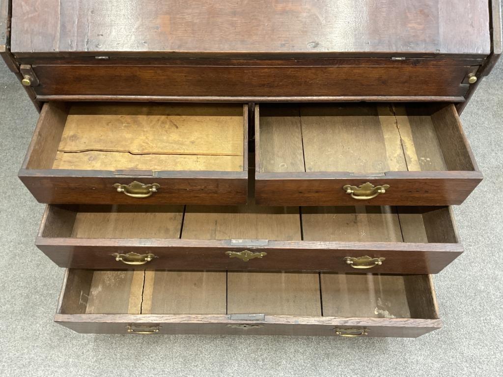 18th Century English Georgian Oak Secretary Bureau Bookcase, c. 1770s