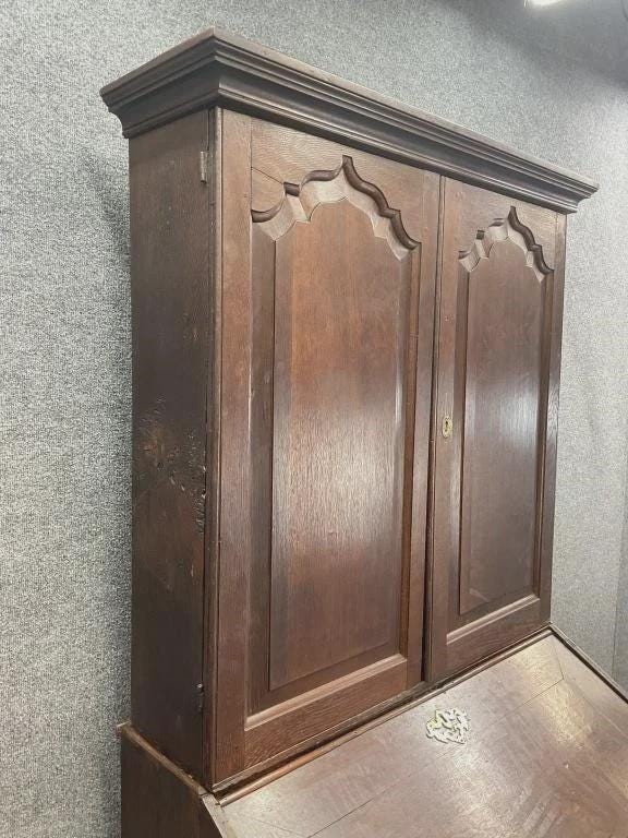 18th Century English Georgian Oak Secretary Bureau Bookcase, c. 1770s