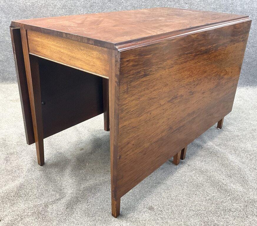 Antique Mahogany Drop Leaf Dining Table | 72" Expandable Dining Table, c. 1930