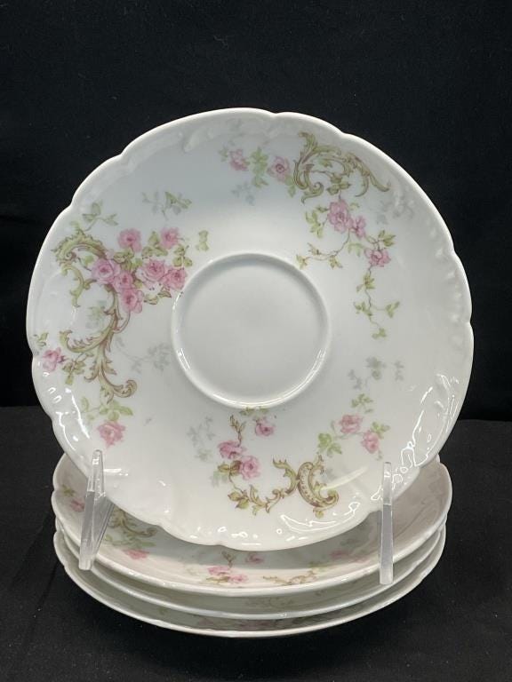 Antique Theodore Haviland Limoges France Schleiger 144 China | Pink Roses Floral Dinnerware | Plates Bowls Cups Saucers Serving Pieces