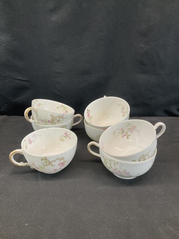 Antique Theodore Haviland Limoges France Schleiger 144 China | Pink Roses Floral Dinnerware | Plates Bowls Cups Saucers Serving Pieces