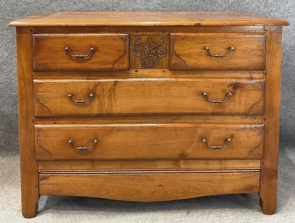 Michel Ferrand French Chest of Drawers, French Country Dresser, Solid Wood European Farmhouse Chest, Vintage Style Bedroom Furniture