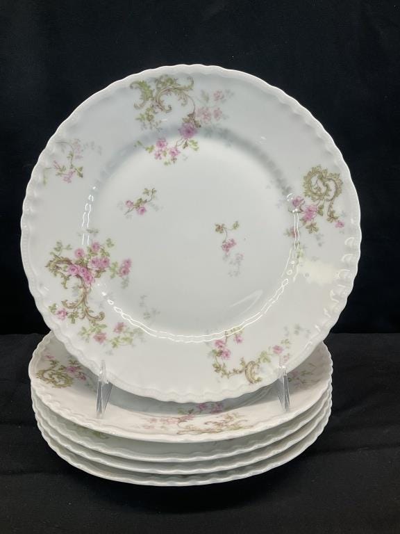 Antique Theodore Haviland Limoges France Schleiger 144 China | Pink Roses Floral Dinnerware | Plates Bowls Cups Saucers Serving Pieces
