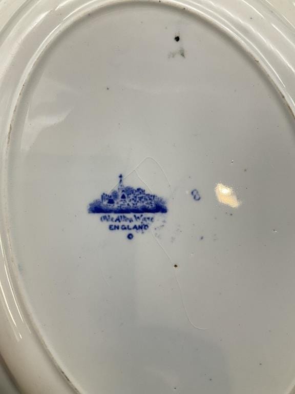 Vintage Swinnertons Olde Alton Ware Blue Pagoda Platter | English Blue & White Chinoiserie Transferware