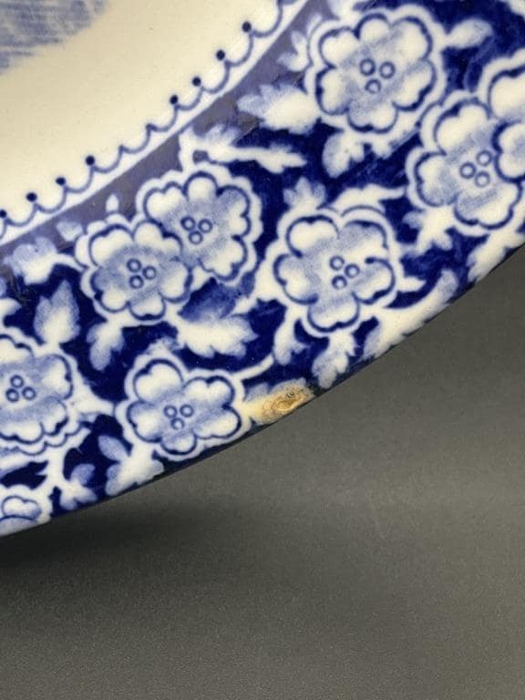 Vintage Swinnertons Olde Alton Ware Blue Pagoda Platter | English Blue & White Chinoiserie Transferware