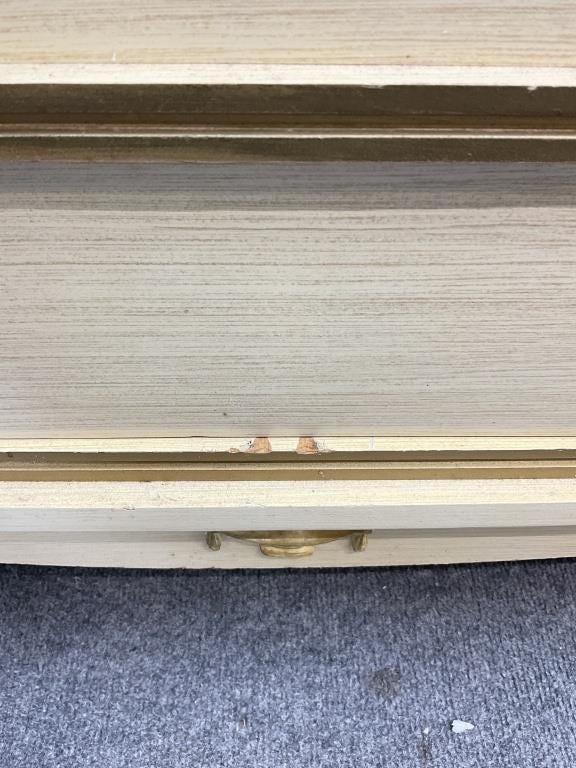 Vintage French Provincial Chest of Drawers | Cream & Gold Four-Drawer Dresser | Ornate French Country Bedroom Furniture