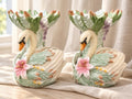 Vintage Fitz and Floyd Classics Swan Candleholders, Glazed Ceramic, 7-Inch Tall