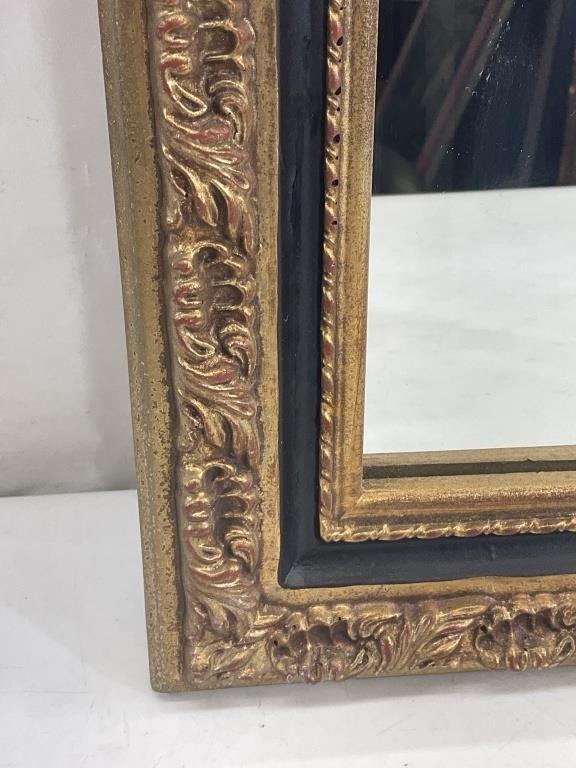 Vintage Gold Wall Mirror, Louis XV Style with Oval Center and Ornate Crest
