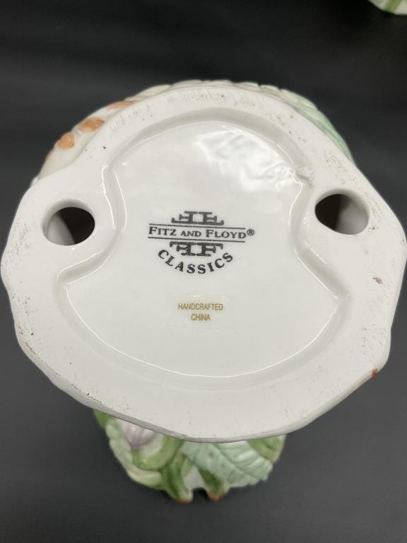 Vintage Fitz and Floyd Classics Swan Candleholders, Glazed Ceramic, 7-Inch Tall