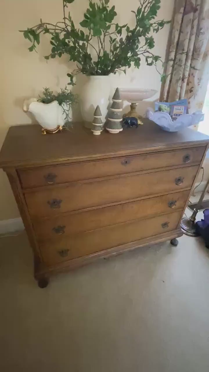 Vintage Queen Anne Dresser, West Michigan Furniture Company Chest, Solid Wood Drawers